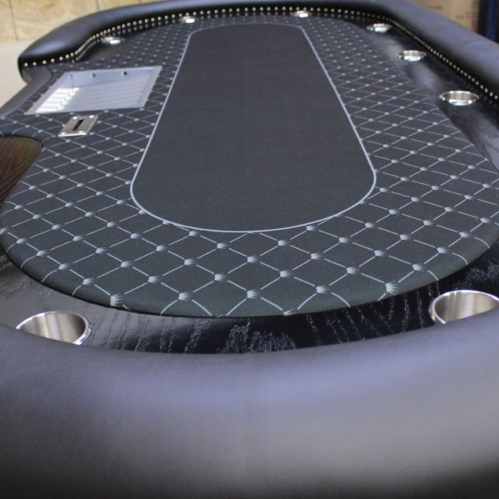 Dye Sublimation Casino Poker Table Cloth - BLACK CROWN Design for 8 x 4 foot table 