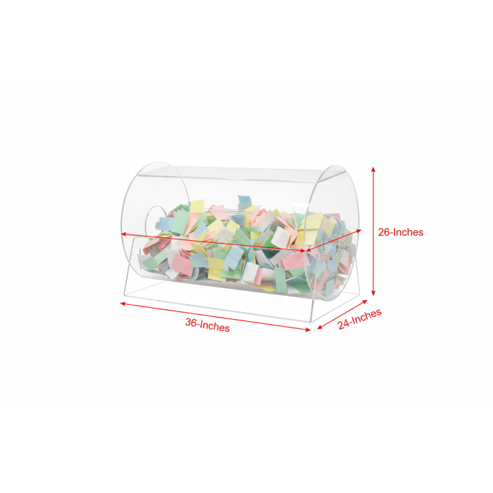 Raffle Drum ACRYLIC SUPER JUMBO Holds up to 60,000 Tickets
