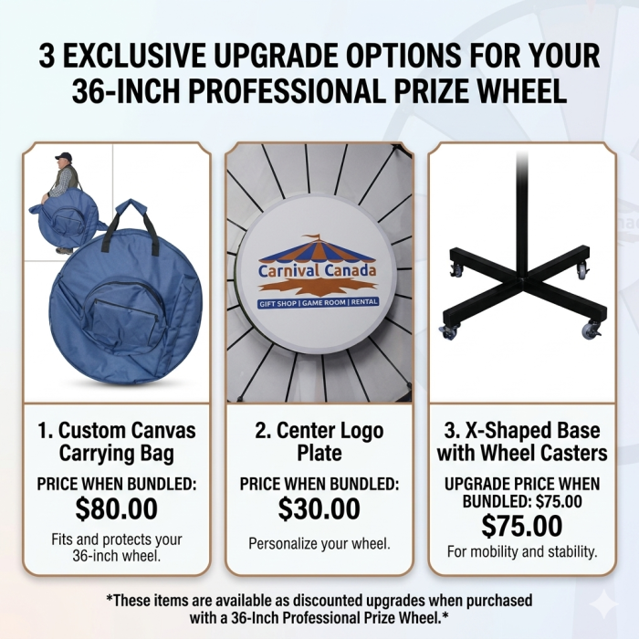 36 Inch Dry Erase White Prize Wheel  with Bonus Extension Base 