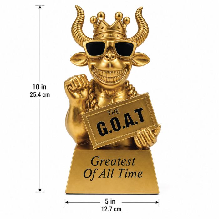 10-Inch G.O.A.T. Trophy – Handmade Gold Greatest of All Time Award for Poker Tournament Champs, Fantasy Football Champions.