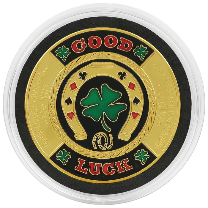 Poker Protector Card Guard Cover in Capsule :  Good Luck Gold