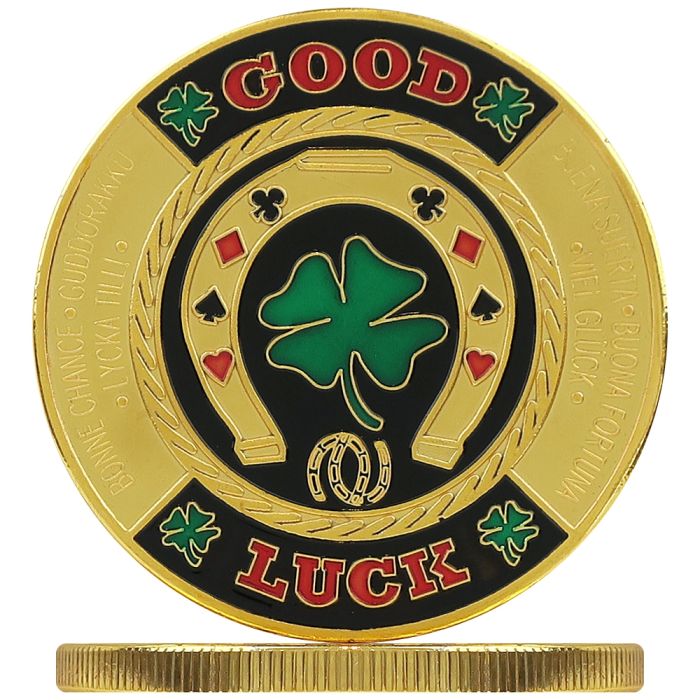Poker Protector Card Guard Cover in Capsule :  Good Luck Gold