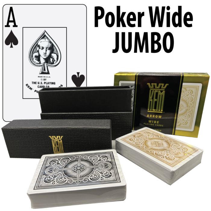 Kem Playing Cards Arrow Poker Wide Jumbo Black/Gold