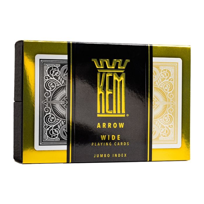 Kem Playing Cards Arrow Poker Wide Jumbo Black/Gold