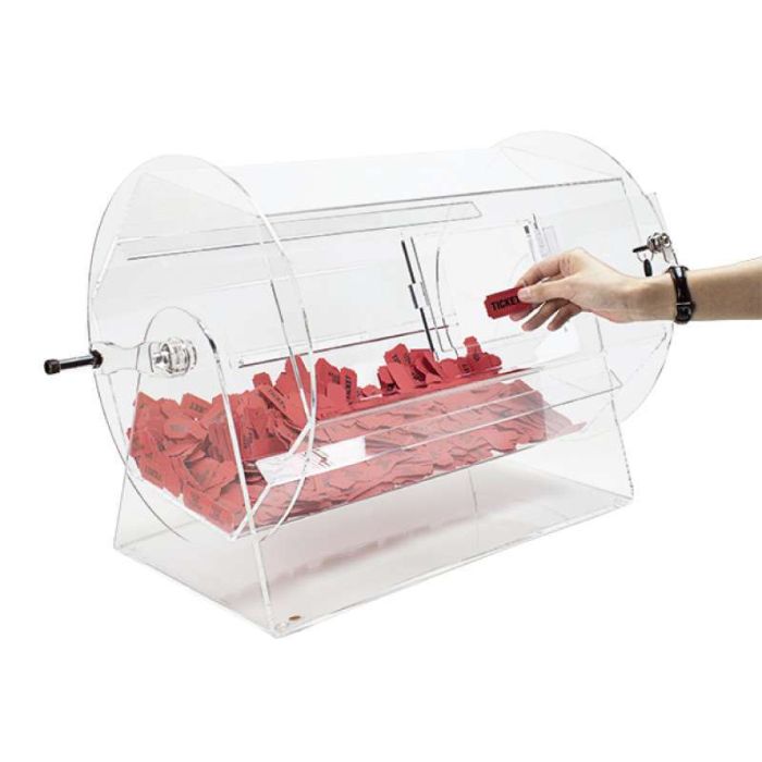 Raffle Drum ACRYLIC LARGE Holds up to 10,000 Tickets