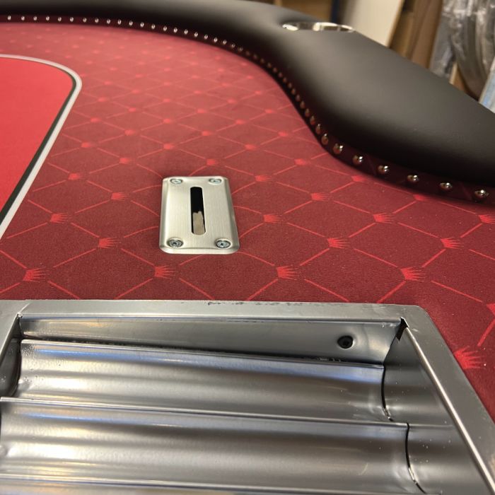 Poker Table SPS Manhattan Dealer - Red Crown Cloth  With Lockable Dealer Tray