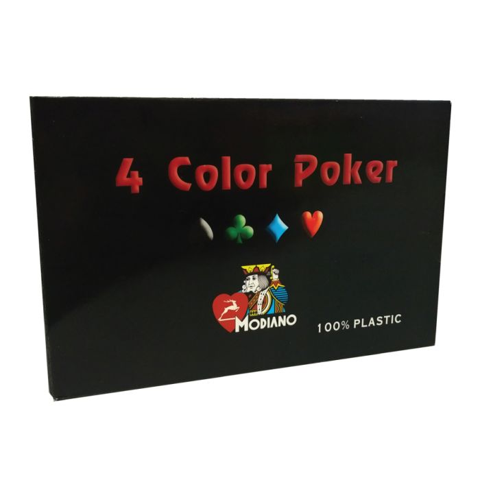 Modiano Playing Cards 4 Colour Poker Wide Regular Index 100% Plastic