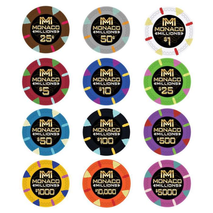 Monaco Millions 1000 Poker Chip Set W/ Aluminum Case