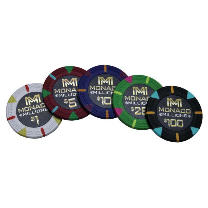 Monaco Millions 1000 Poker Chip Set W/ Aluminum Case