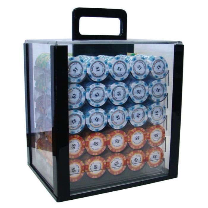 Monte Carlo 1000 Poker Chip Set with Acrylic Carrier and Racks