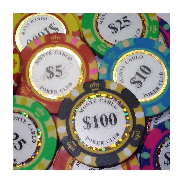 Monte Carlo 1000 Poker Chip Set with Acrylic Carrier and Racks