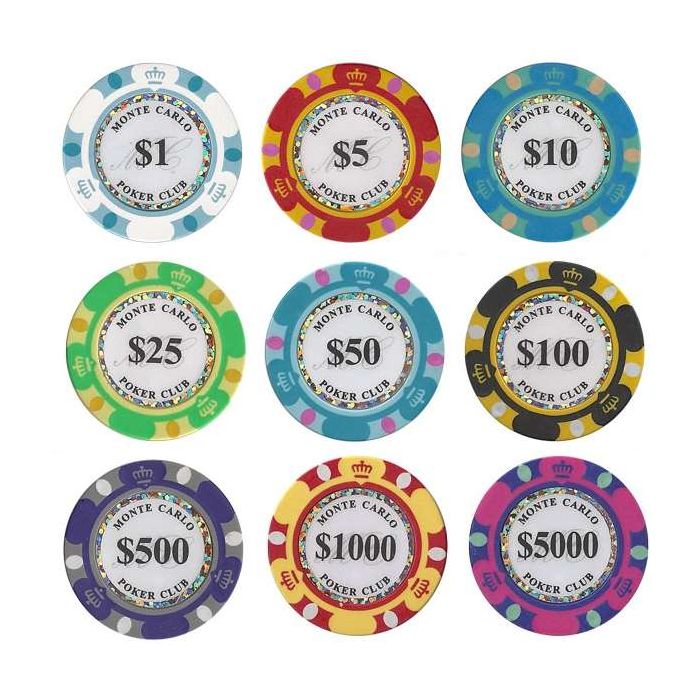 Monte Carlo 650 Poker Chip Set with Aluminum Case
