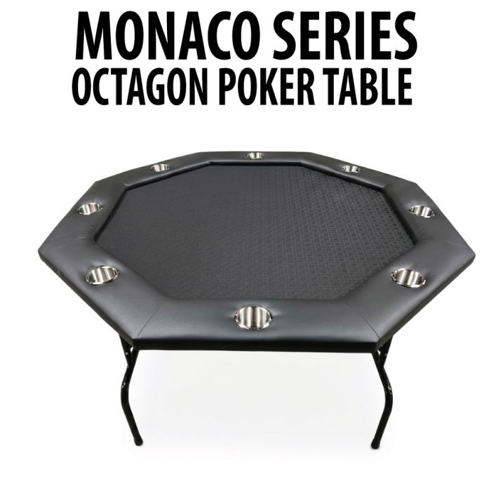 8-Player Octagon Poker Table  48” Folding Poker Table with Black Speed Cloth
