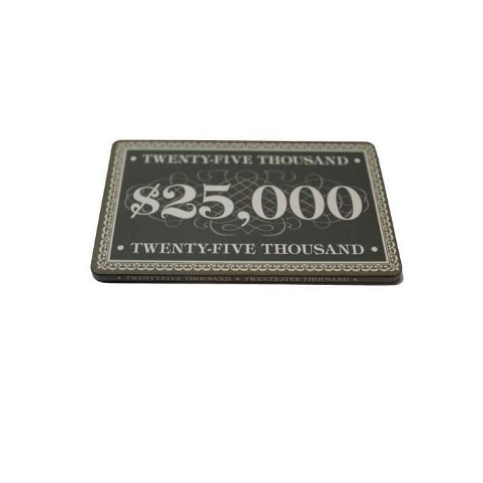 Prestige Series Ceramic Poker Chip Plaques $25,000  Pack of 5 