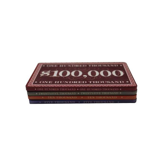 Prestige Series Ceramic Poker Chip Plaques $100,000  Pack of 5 