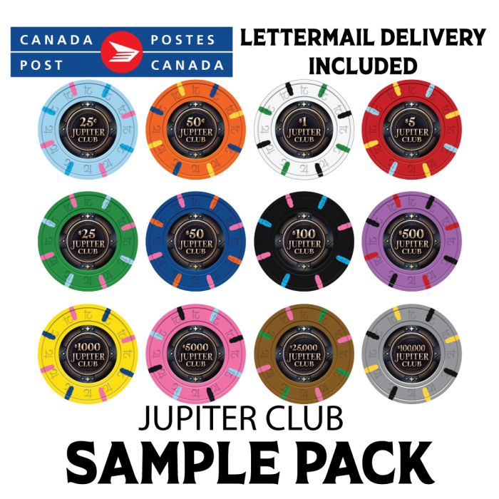 Jupiter Club 43mm Poker Chips Clay SAMPLE PACK 12 CHIPS