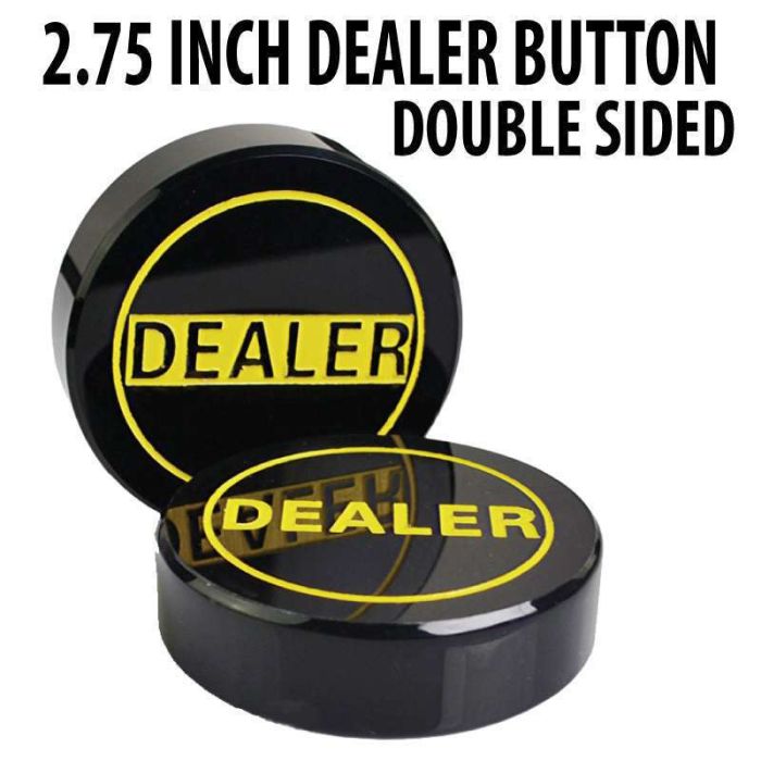 2.75 inch Hockey Puck Style Acrylic Double Sided Dealer Button