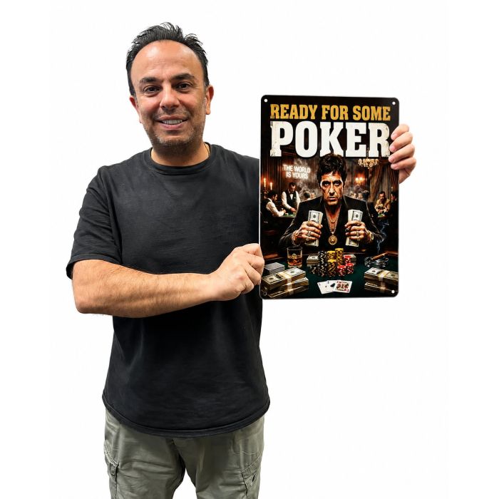 Ready for Some Poker Aluminum Sign 40 x 30 cm | Casino Poker Room Wall Decor