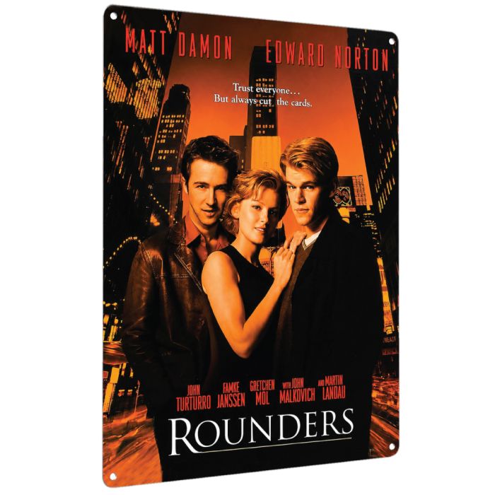 Rounders Poker Room Aluminum Sign 40 x 30 cm | Movie Poster Wall Decor