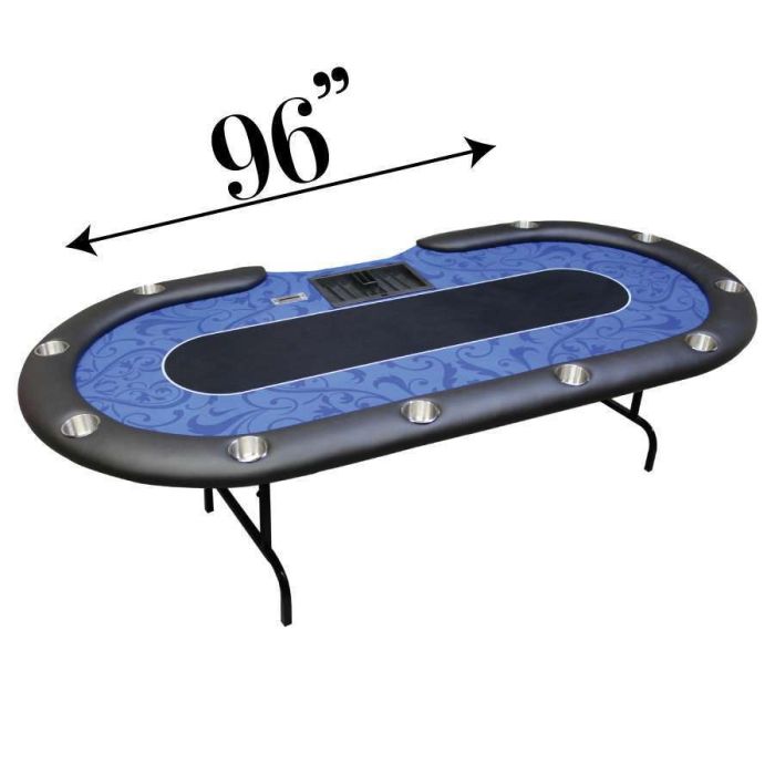POKER TABLE SPS ELITE - Blue Dealer Table With Steel Folding Legs