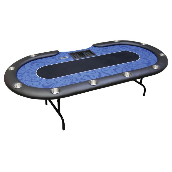 POKER TABLE SPS ELITE - Blue Dealer Table With Steel Folding Legs