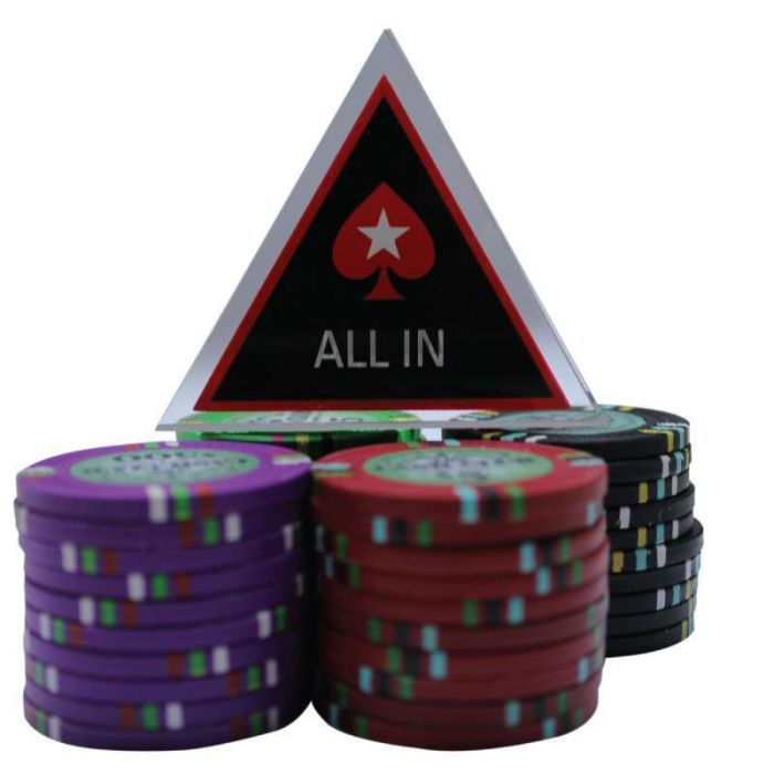 2.75 inch Triangle Poker Stars Acrylic Double Sided All In Button