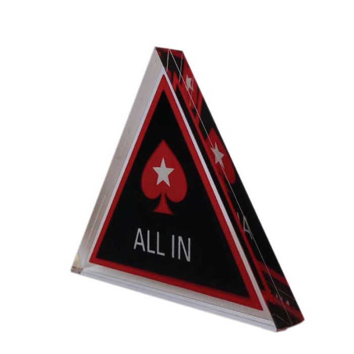 2.75 inch Triangle Poker Stars Acrylic Double Sided All In Button
