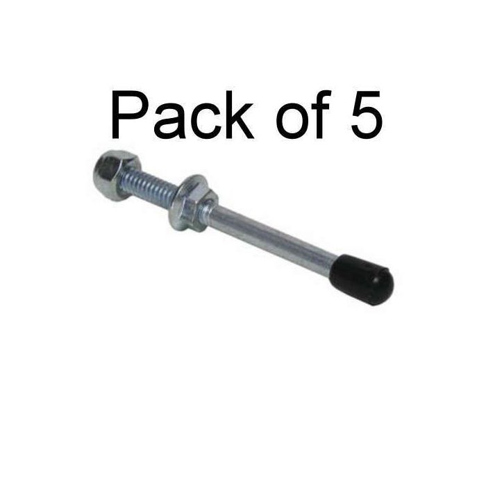 Prize Wheel Replacement Pins 1/4 Inch with Vinyl Tips, Washers & Lock Nuts – Pack of 5 – 3" Long Metal Pegs for Pro Grade Prize Wheels
