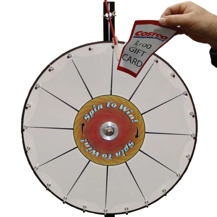 24 Inch Pocket Insert Customizable Prize Wheel with Bonus Extension Base 