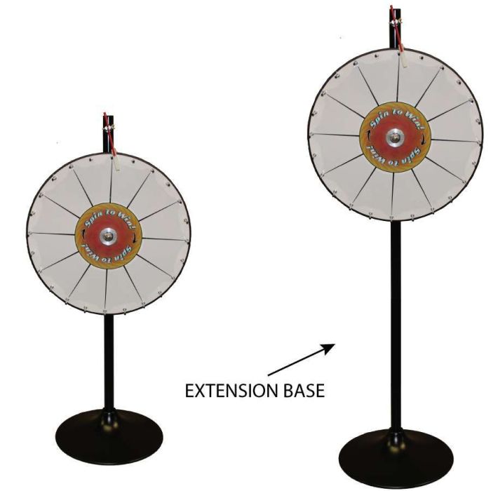24 Inch Pocket Insert Customizable Prize Wheel with Bonus Extension Base 