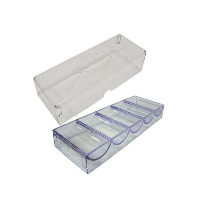 100 capacity : Casino Poker Chip Acrylic Chip Tray W/Lid : Holds 100 chips