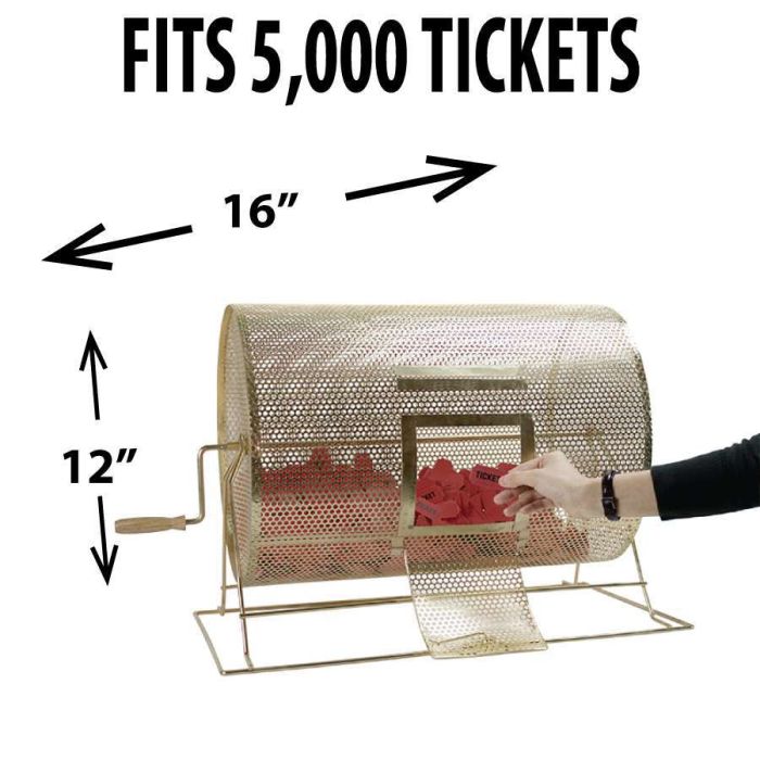 Raffle Drum BRASS MEDIUM Holds up to 5,000 Tickets