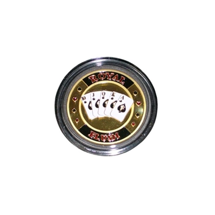 Poker Protector Card Guard Cover in Capsule :  Royal Flush Gold