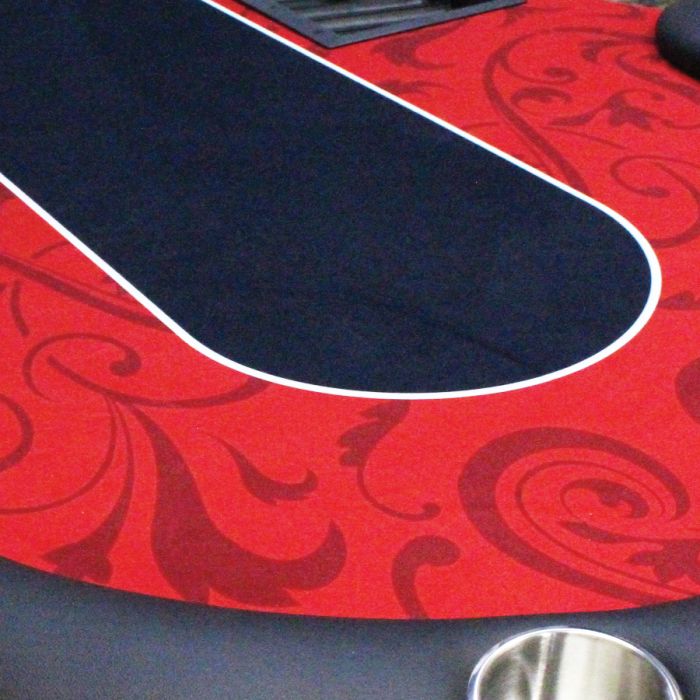 POKER TABLE SPS ELITE - Red Dealer Table With Steel Folding Legs