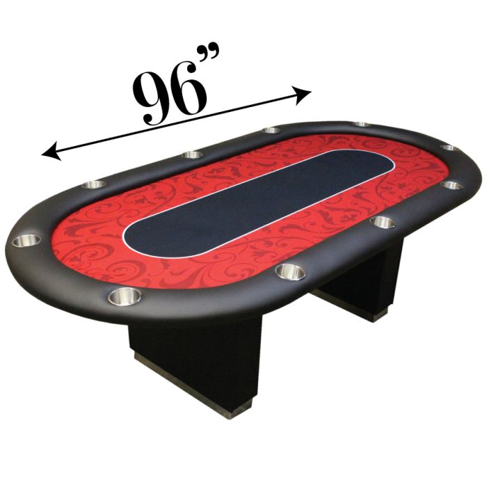 POKER TABLE SPS ELITE - Red Full Bumper Table With Box Style Legs