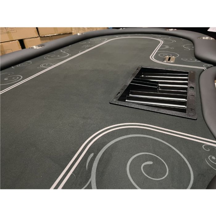 Poker Table 9 foot SPS Pro Grand Black Dealer With Steel Folding Legs