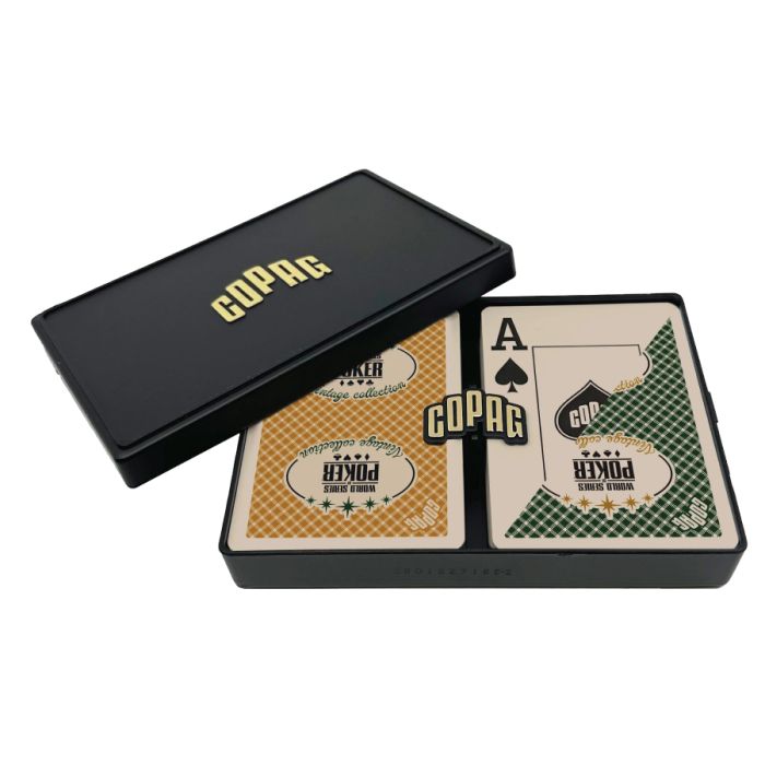 WSOP Vintage Copag Playing Cards Poker GREEN/GOLD Jumbo Index Double Deck Set