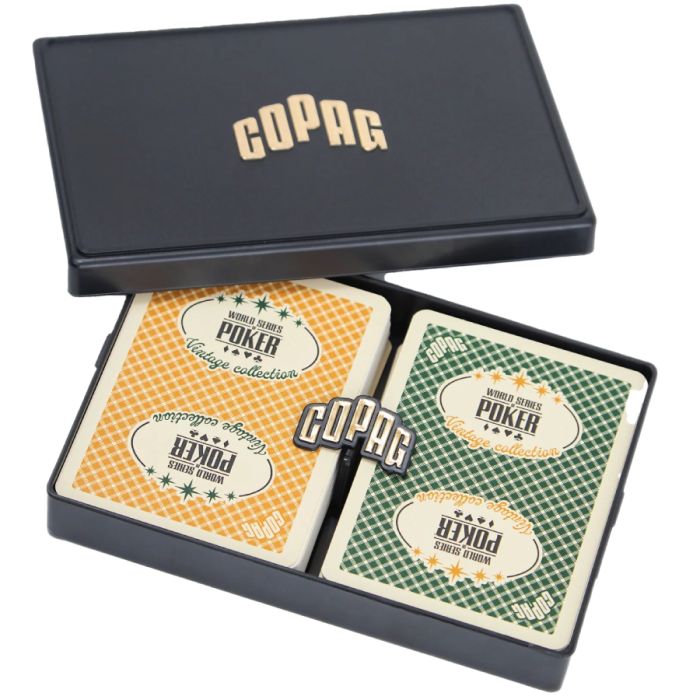 WSOP Vintage Copag Playing Cards Poker GREEN/GOLD Jumbo Index Double Deck Set
