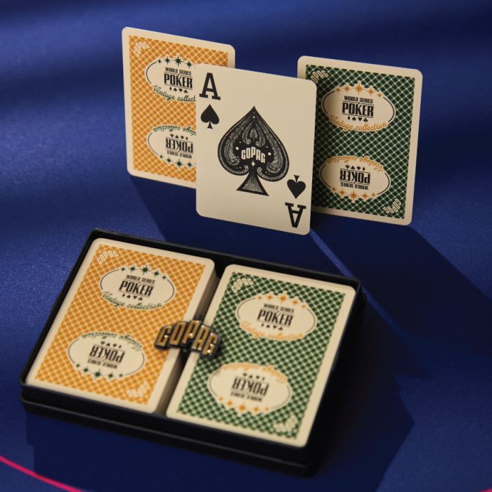 WSOP Vintage Copag Playing Cards Poker GREEN/GOLD Jumbo Index Double Deck Set