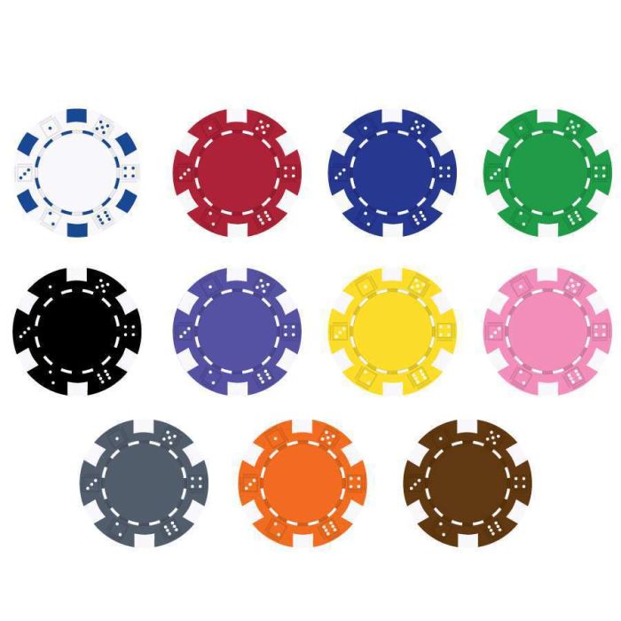 Striped Dice Poker Chips 650 chips W/ Alum case