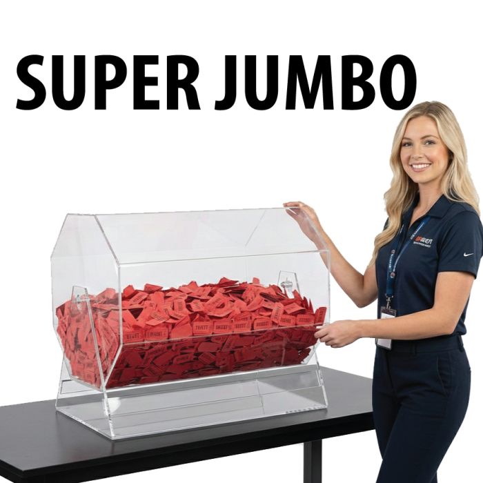 Raffle Drum ACRYLIC SUPER JUMBO Holds up to 60,000 Tickets