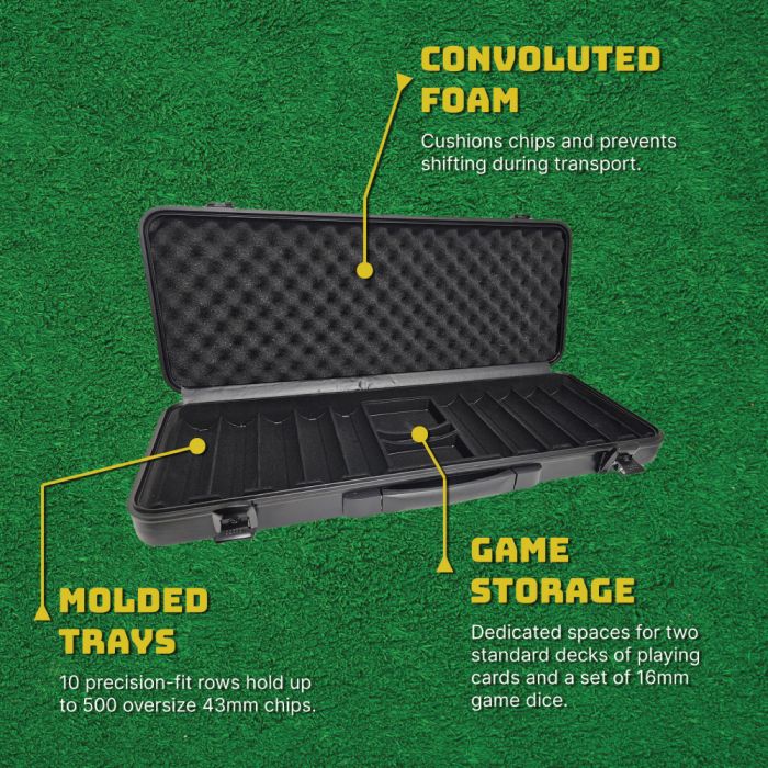500 capacity : 43 Millimeter Aluminum Poker Casino Chip Case