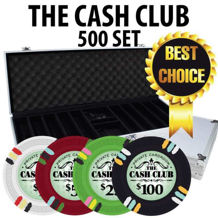 Cash Club 500 Poker Chip Set With Aluminum case