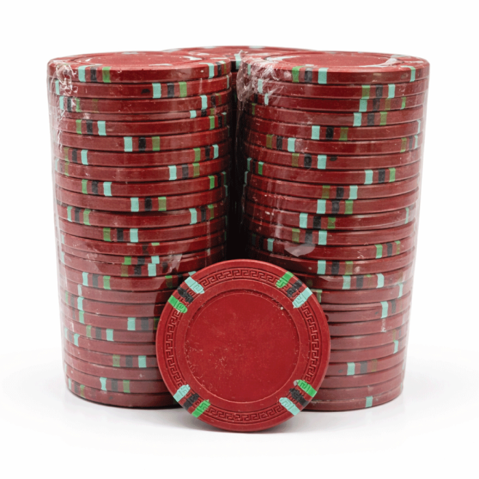 12 Stripe Non-Denominated 13.5g Poker Chips, 100-pack RED CLEARANCE