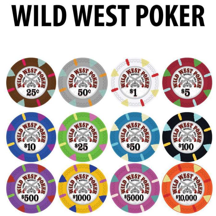Wild West 300 Poker Chips W/ Aluminum Case
