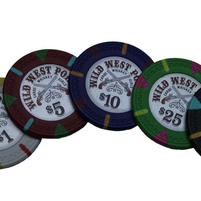 Wild West 300 Poker Chips W/ Aluminum Case