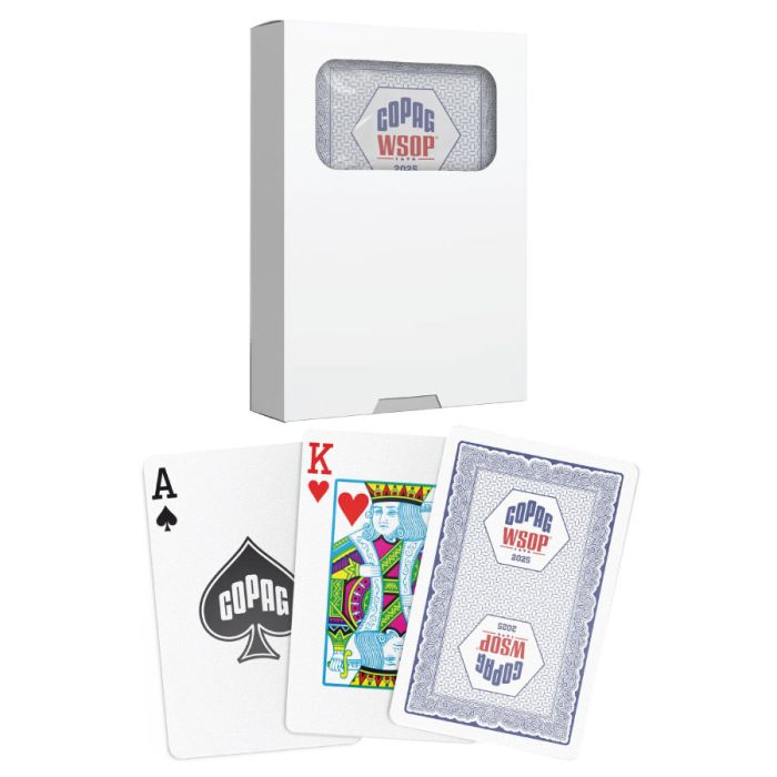 Copag WSOP 2025 Traditional Design Playing Cards – 100% Plastic Bridge Size Regular Index (Blue, Single Deck)