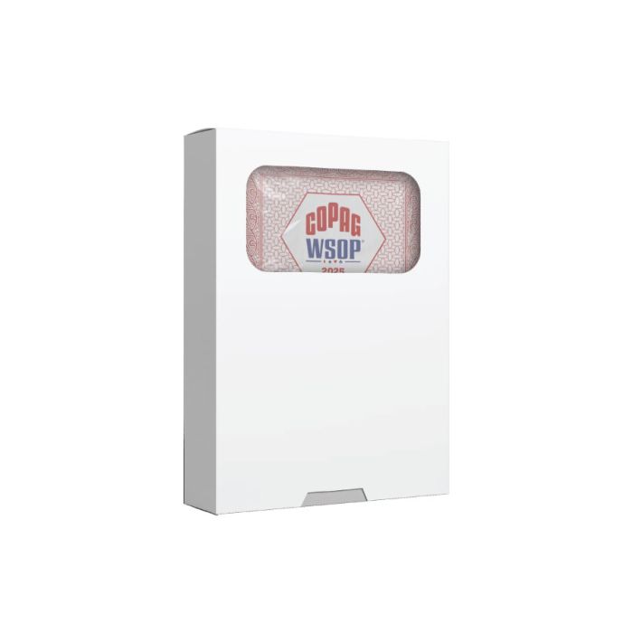 Copag WSOP 2025 Traditional Design Playing Cards – 100% Plastic Bridge Size Regular Index (Red, Single Deck)