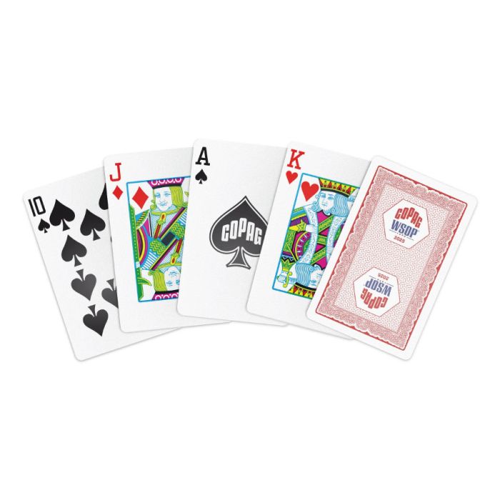 Copag WSOP 2025 Traditional Design Playing Cards – 100% Plastic Bridge Size Regular Index (Red, Single Deck)