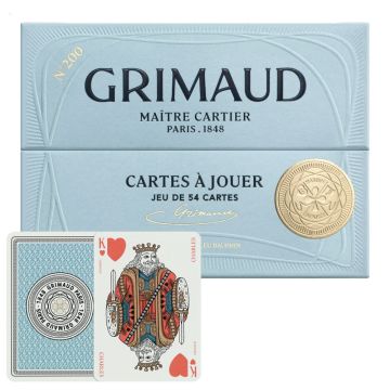 Grimaud Playing Cards  Pack°200 : 1 Deck of 54 cards, designed for bridge and poker, with dolphin blue card back